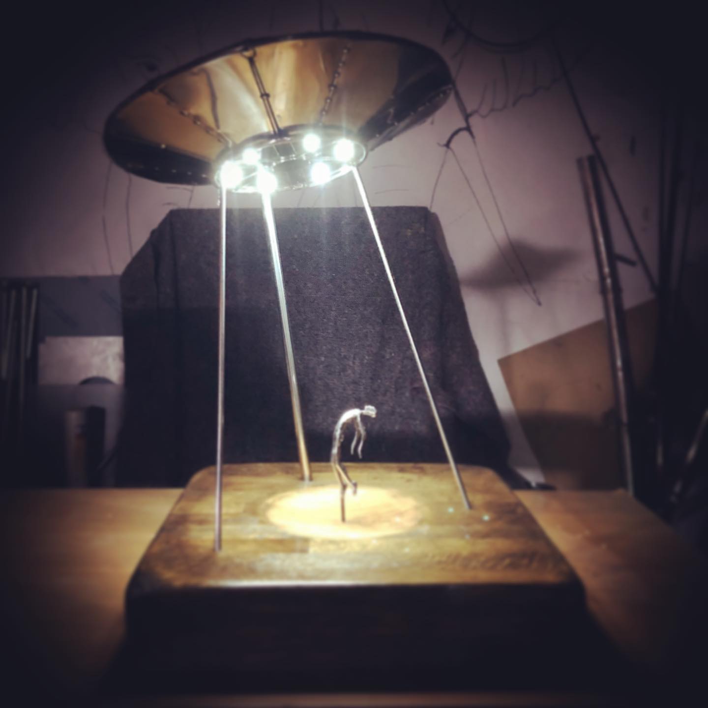 UFO Lamp michael turner studios Studios Stainless Steel Sculpture