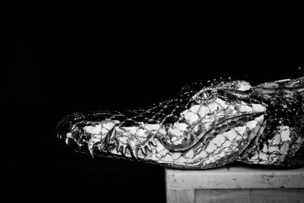 Stainless Steel crocodile sculpture, unique artwork