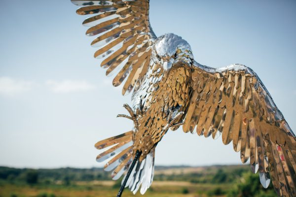 Falcon garden sculpture