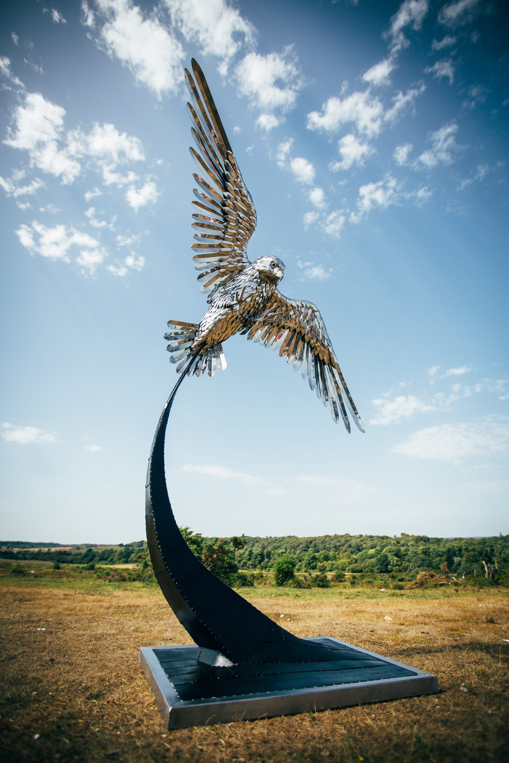 Falcon Garden Sculpture Unique handcrafted metal sculptures by