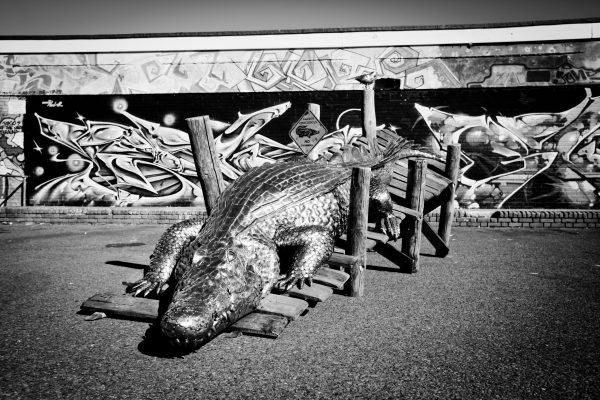 Crocodile sculpture