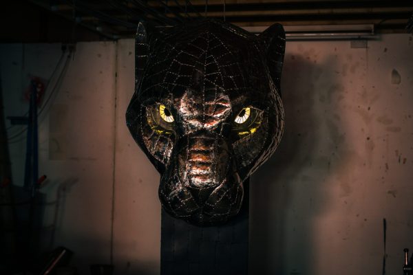 Leopard Head Garden Sculpture
