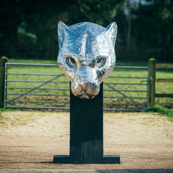 Leopard Head Garden Sculpture