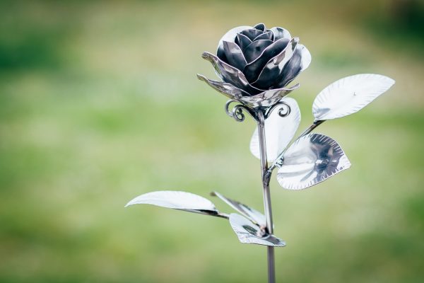 Stainless steel Rose, a unique wedding anniversary gift.