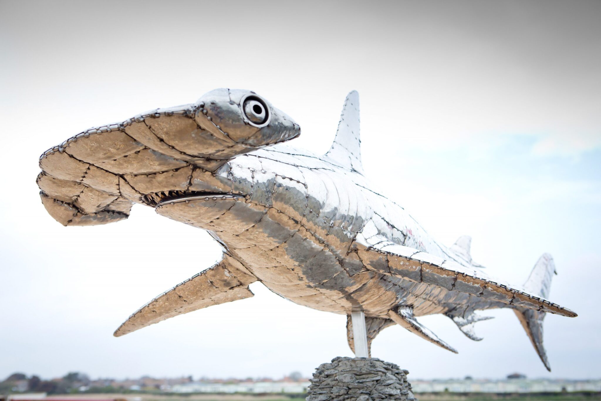 Hammerhead Shark Garden Sculpture