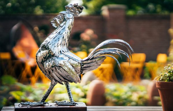 Cockerel Sculpture in metal