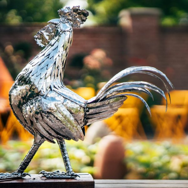 Cockerel Sculpture in metal