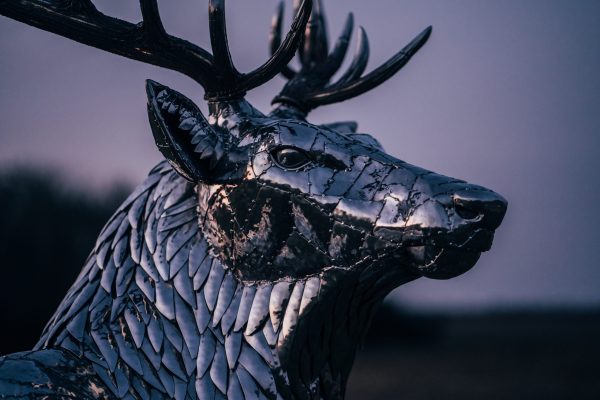 Stags Head garden sculpture