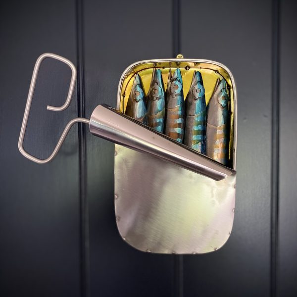 Small tin of sardines wall-mounted artwork