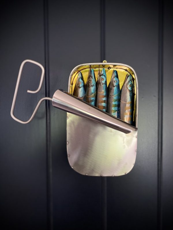 Small tin of sardines wall-mounted artwork