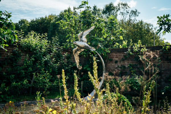 Stainless Steel Falcon Garden sculpture