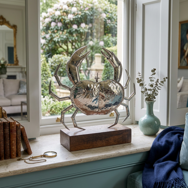 Cornish Crab sculpture in stainless steel. ideal for your home decor